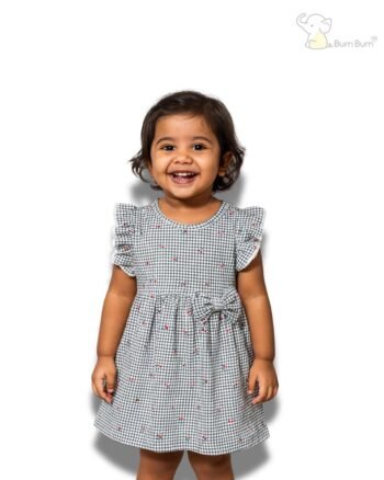 Cherry Check Sleeves Frock