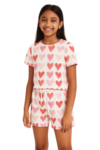 Printed Unisex Co-ord set - Pastel Love