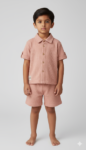 Peach Pop waffle co-ord set for Boys